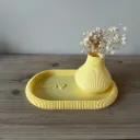 Japandi schaaltje met mini-vaasje en droogbloemen